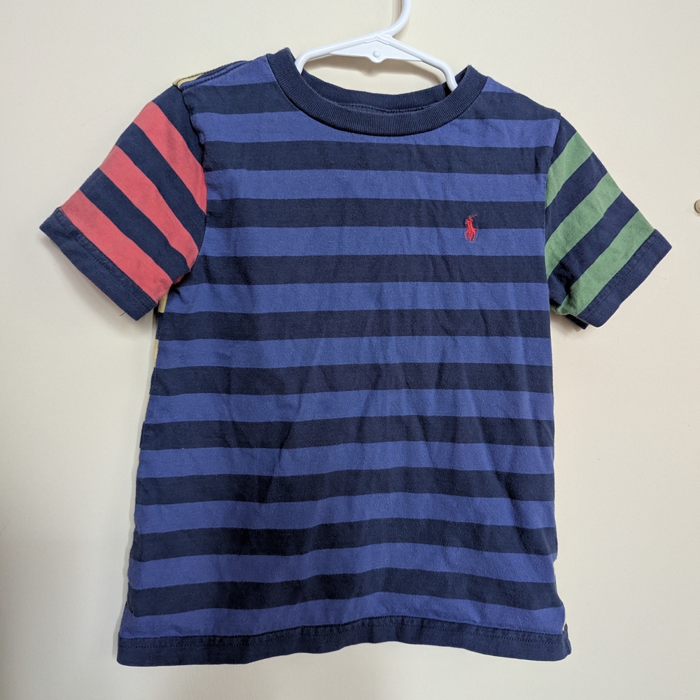 Striped Kids Shirt - Blue, Red, Green
